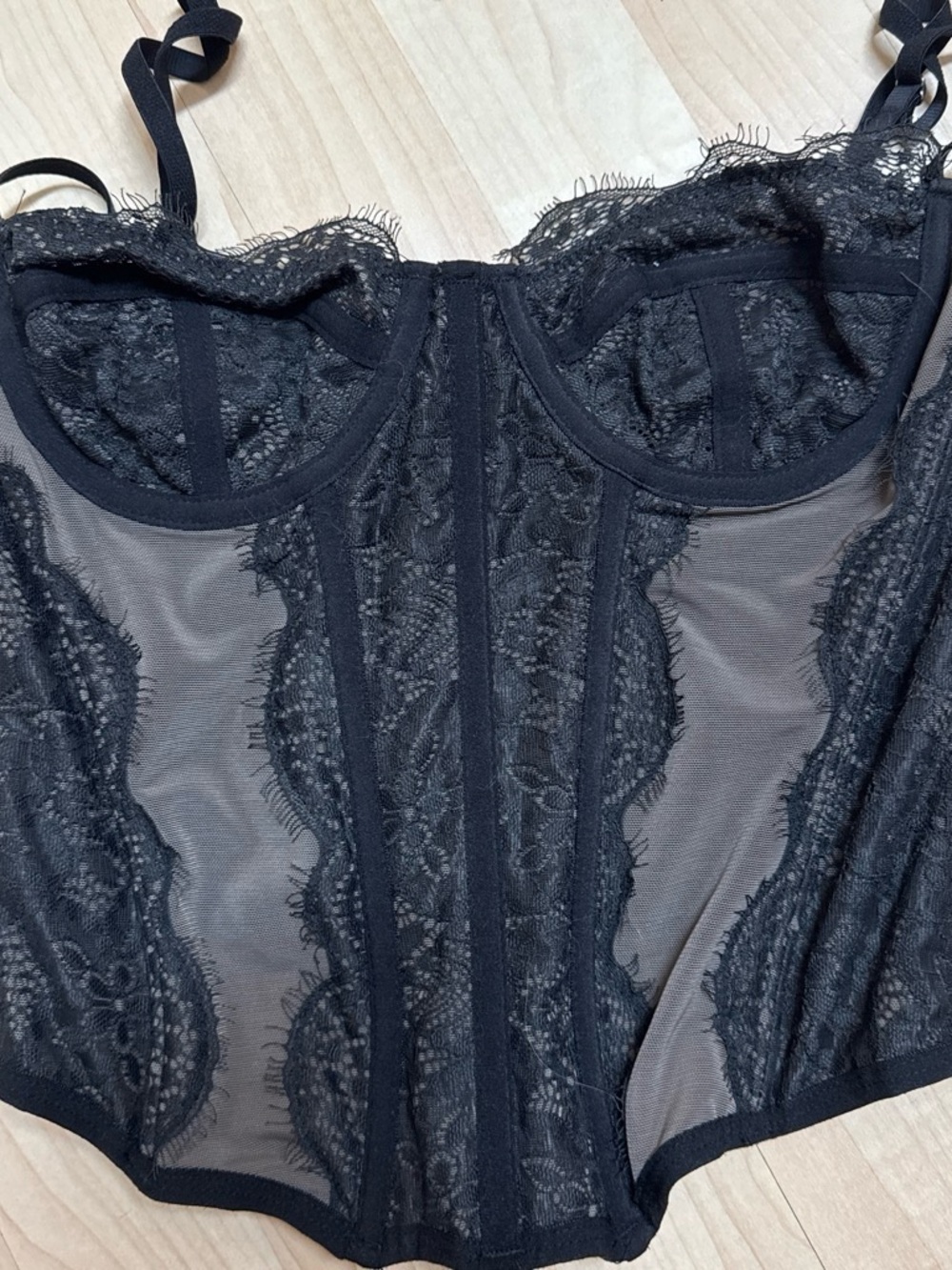 Urban Outfitters Black Lace Bustier Corset Top